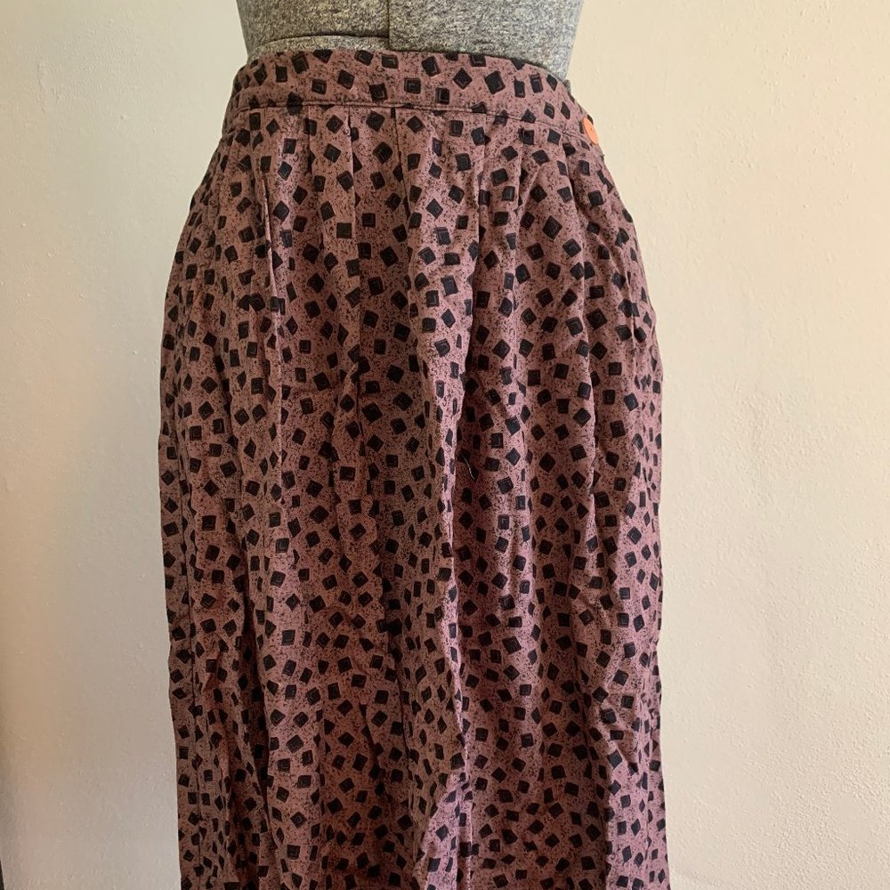 Vintage Mauve Midi Skirt Sz S